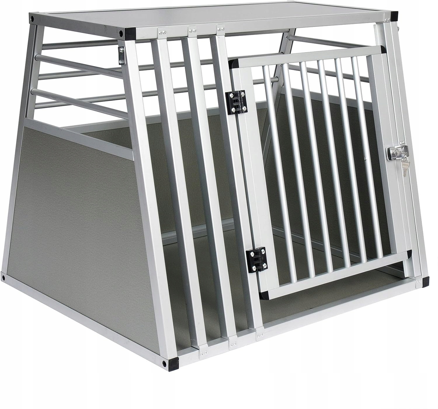 Transporter dla psa klatka kennelowa metalowa 80 x 65 x 65 cm Srebrny