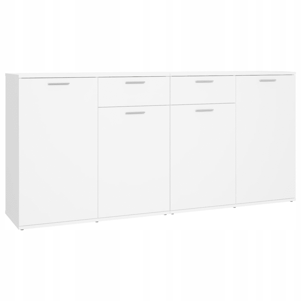 Minimalistická skříňka z materiálu na bázi dřeva, bílá, 160 x 36 x 75 cm
