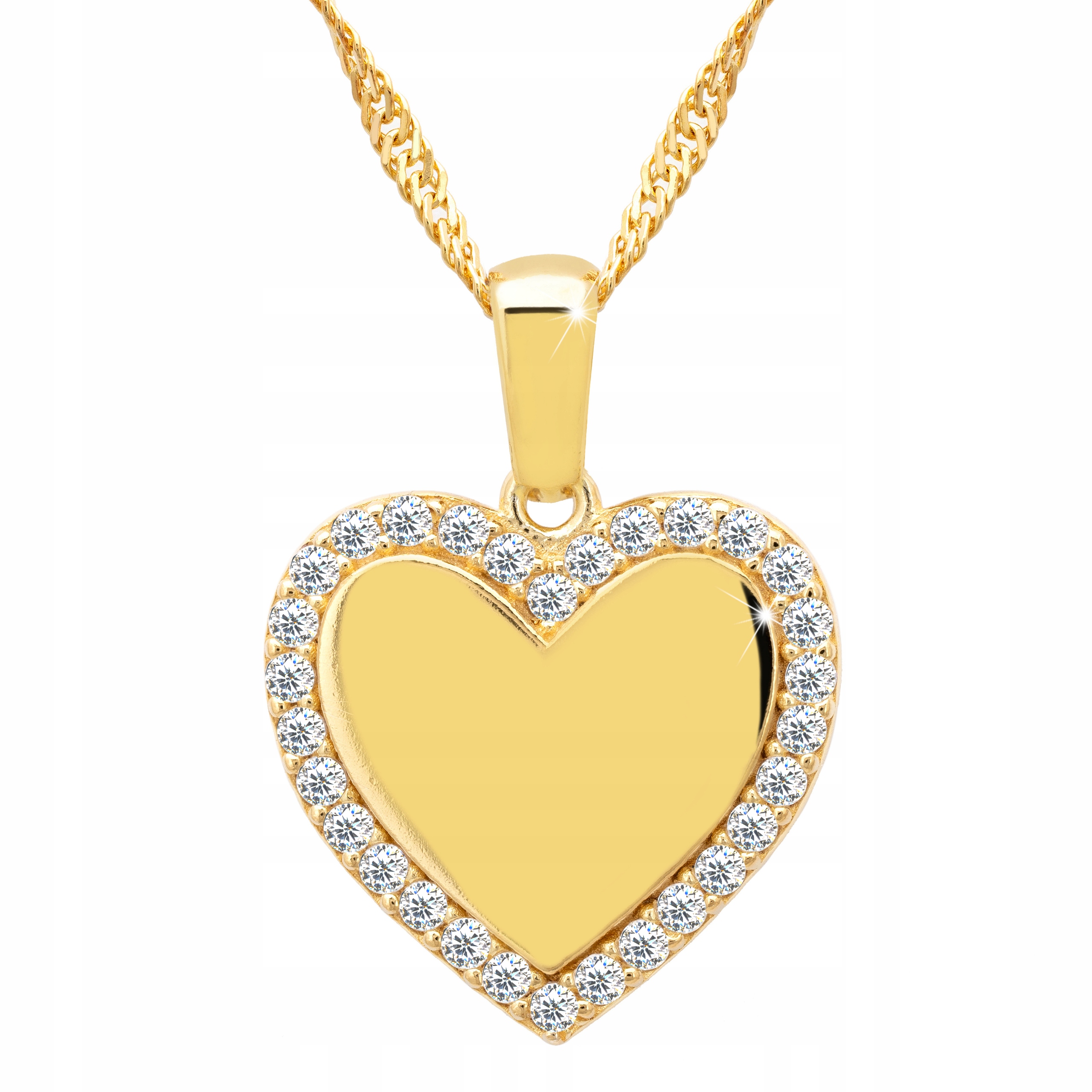 Zlatý Náhrdelník Srdce Řetízek Stříbro 925