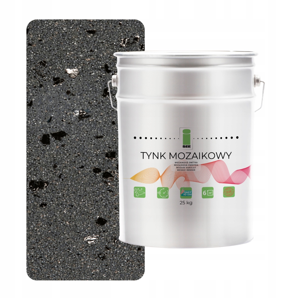 Grafitová Mozaiková Omítka S Černou Mikou Marmolit Mozaika 25 kg