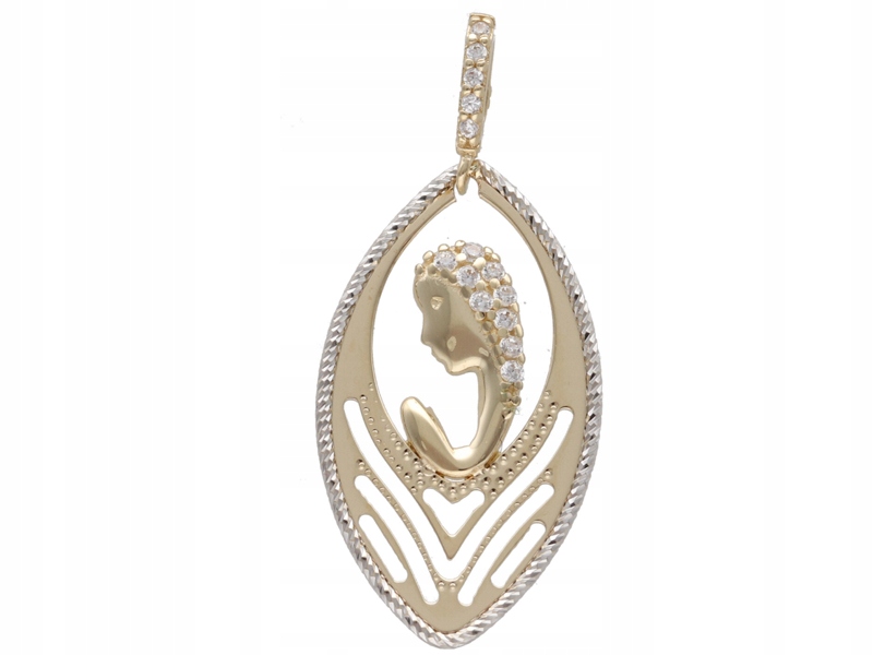 Zlatý medailonek 585 Matka Boží Křest Svaté Přijímání 1,4 g suvenýr přívěsek unisek