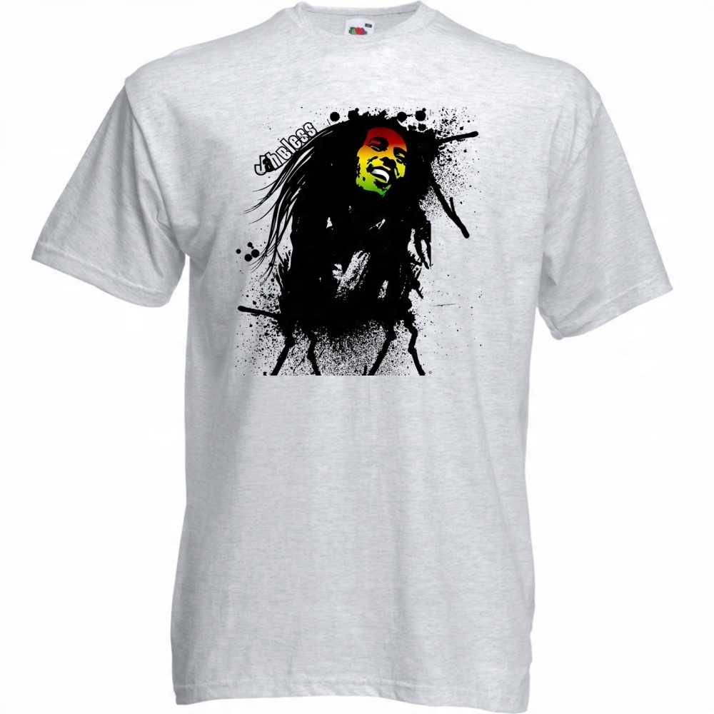 

Koszulka z nadrukiem reggae Marley rasta S ash sz