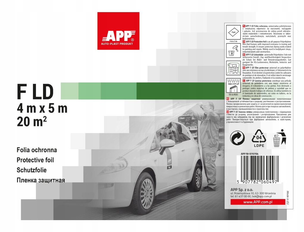 Folia malarska maskująca 4mx5m 20m2 App