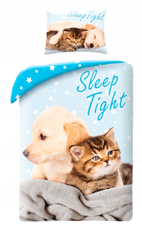 

komplet pościeli 140x200 Pies Kot Animals Worek