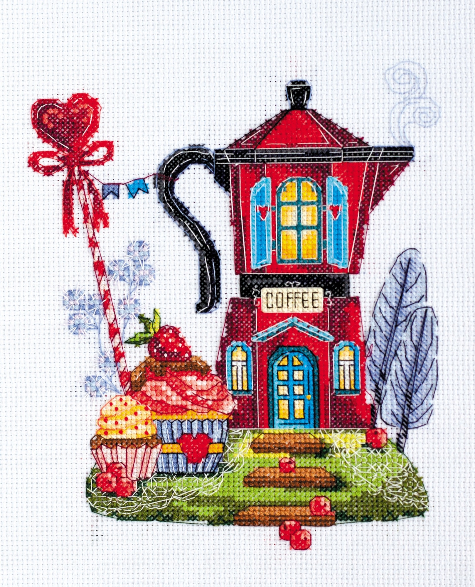 Sada křížkového stehu "Coffee house" Vyšívací sada pro kutily