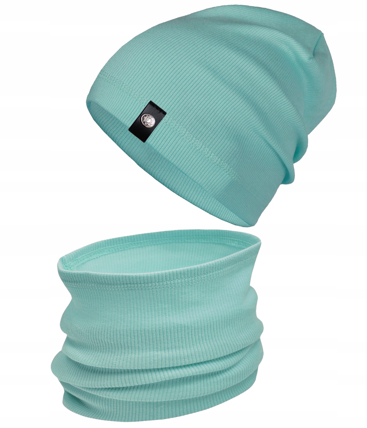 

Komplet Czapka Tuba komin beanie Prążek r. 56-60