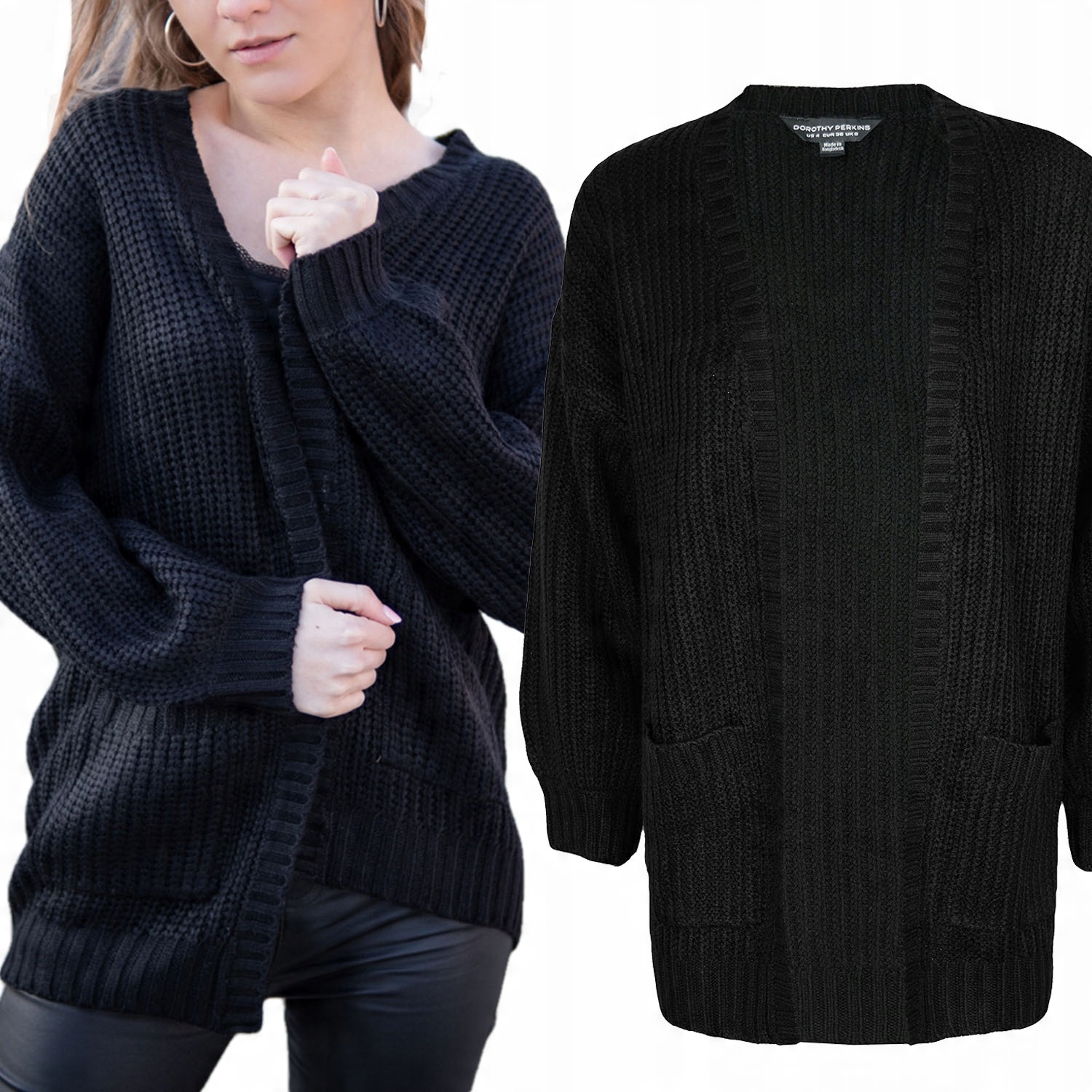

Dorothy Perkins Kobieca Czarna Narzuta Sweter 42
