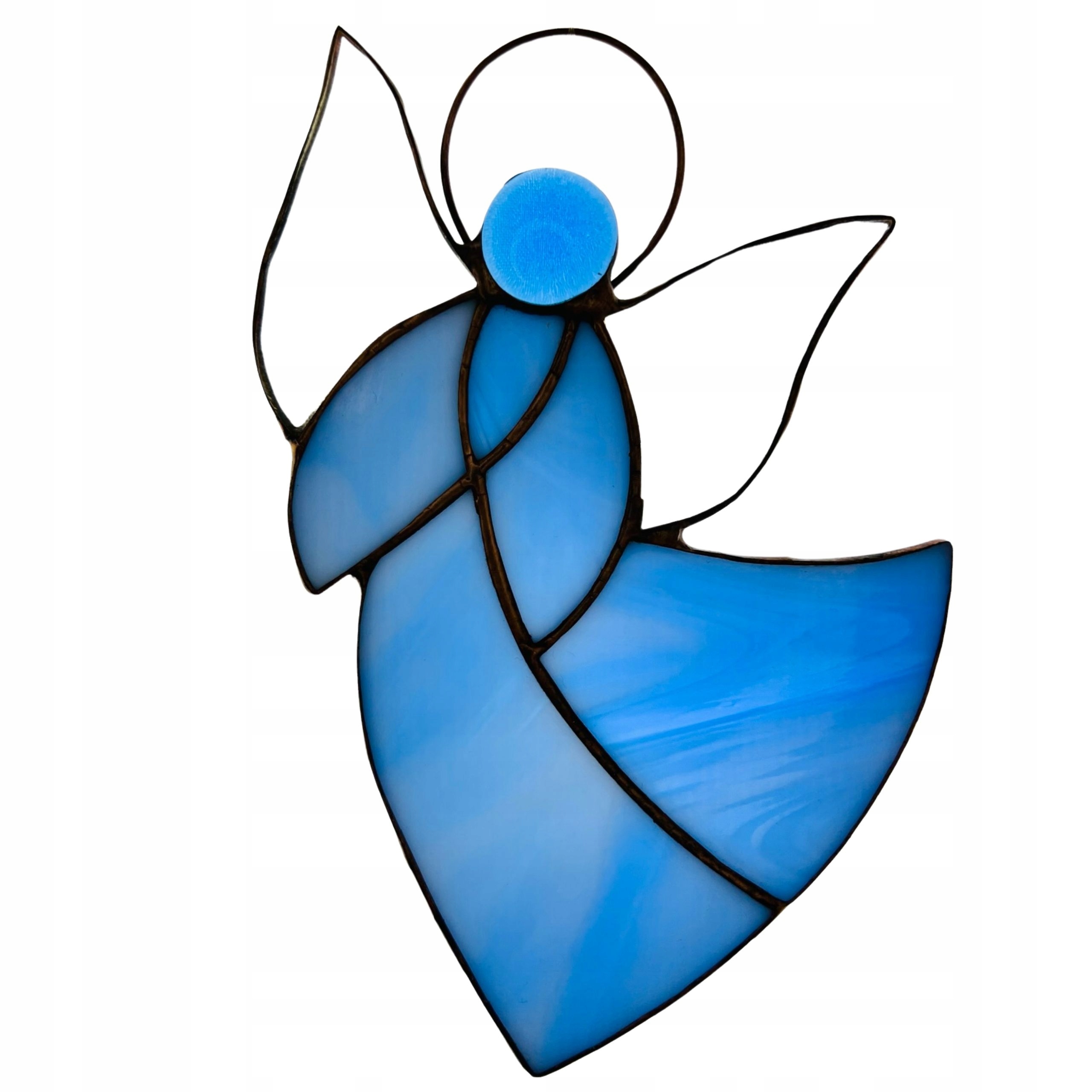 Barevný anděl vitráže Vitráž na Vánoce Ozdoba okna vitráže Anděl vitráže