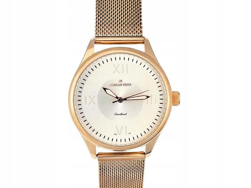 Klasické hodinky pro ženy s bílým ciferníkem na náramku v růžovém zlatě