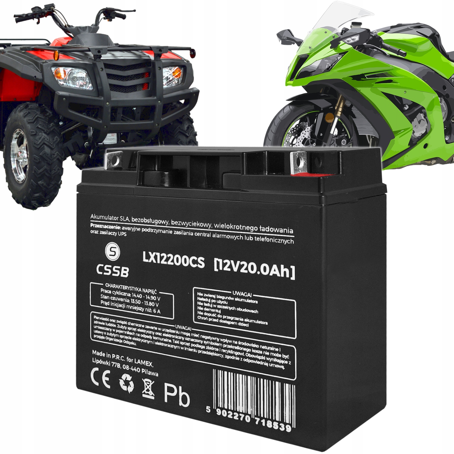 

Akumulator do Quada Atv Motocykla Agm Żel 12V 20Ah