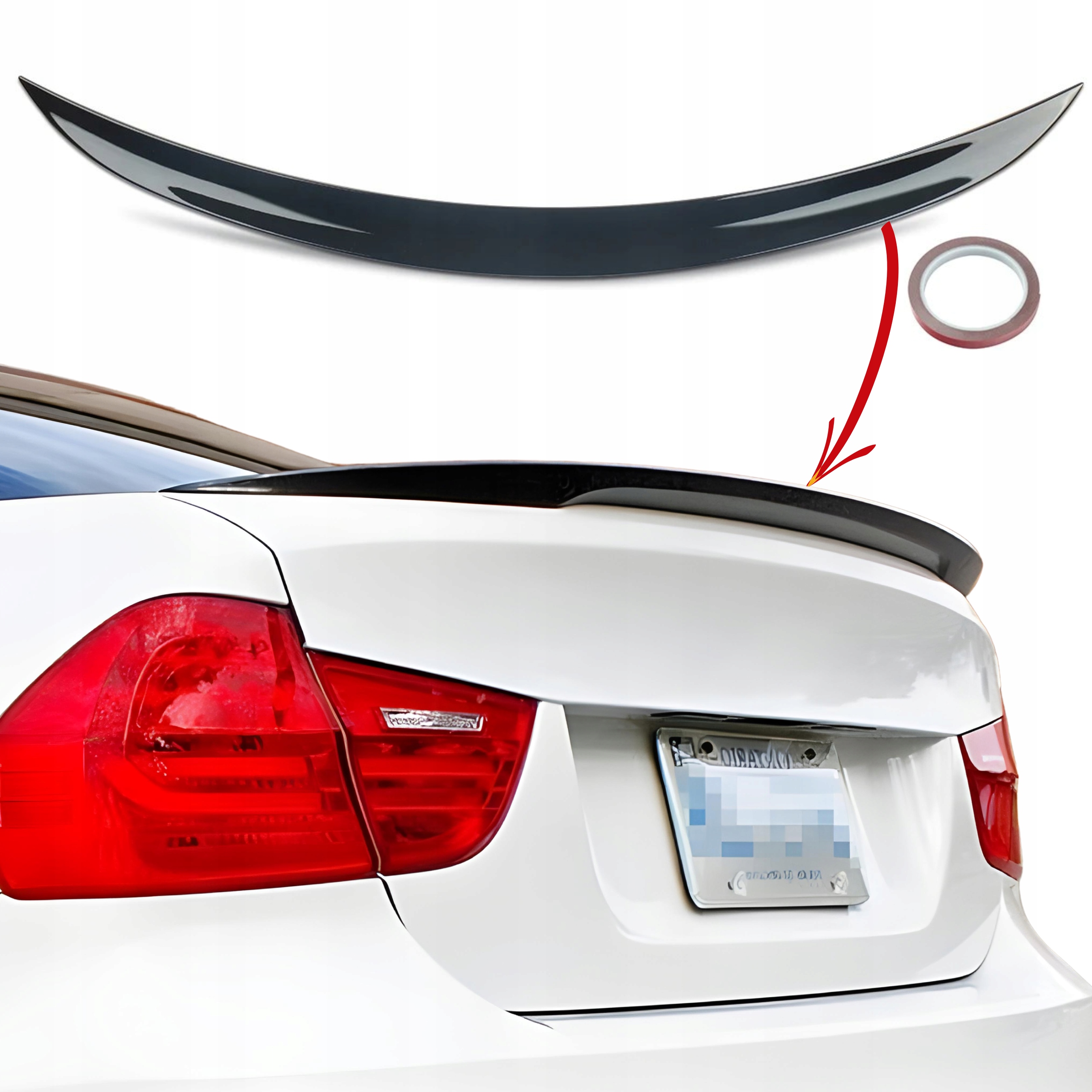 Spoiler BMW E90 czarny połysk tylny MP look przedlift/polift