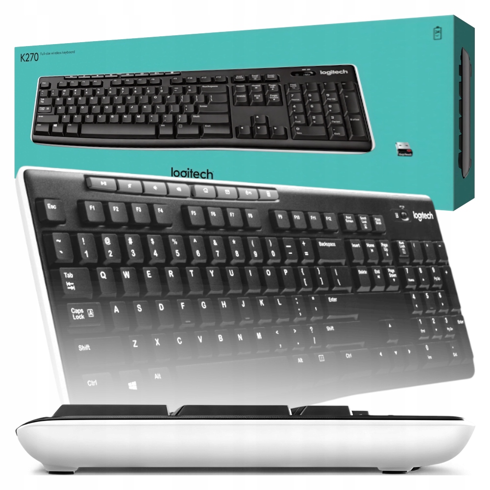 Klawiatura bezprzewodowa Logitech K270 2.4 GHz Unifying 10m Win 2 bateria