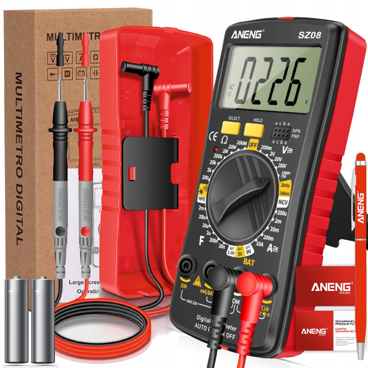 

Multimetr Miernik Prądu Napięcia Cyfrow Aneng SZ08