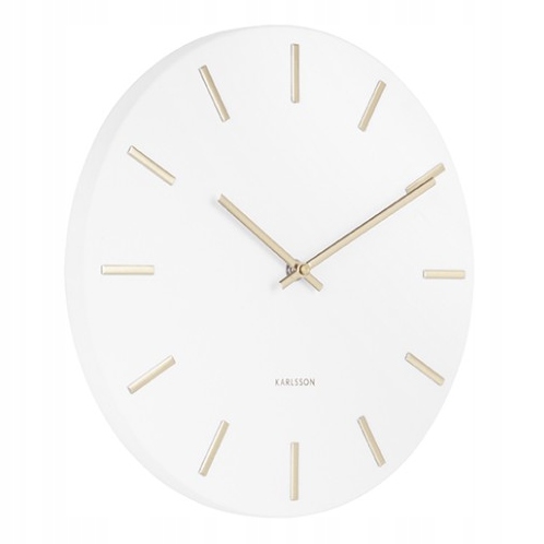 Závěsné nástěnné hodiny bílé do obývacího pokoje, kuchyně, moderní, elegantní Charm