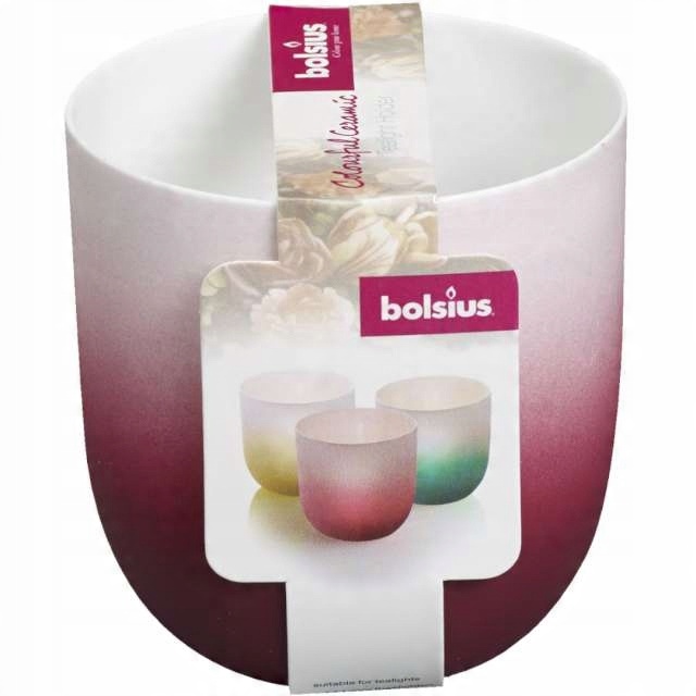 

Świecznik ceramiczny Ceramic Tealight biały bordo