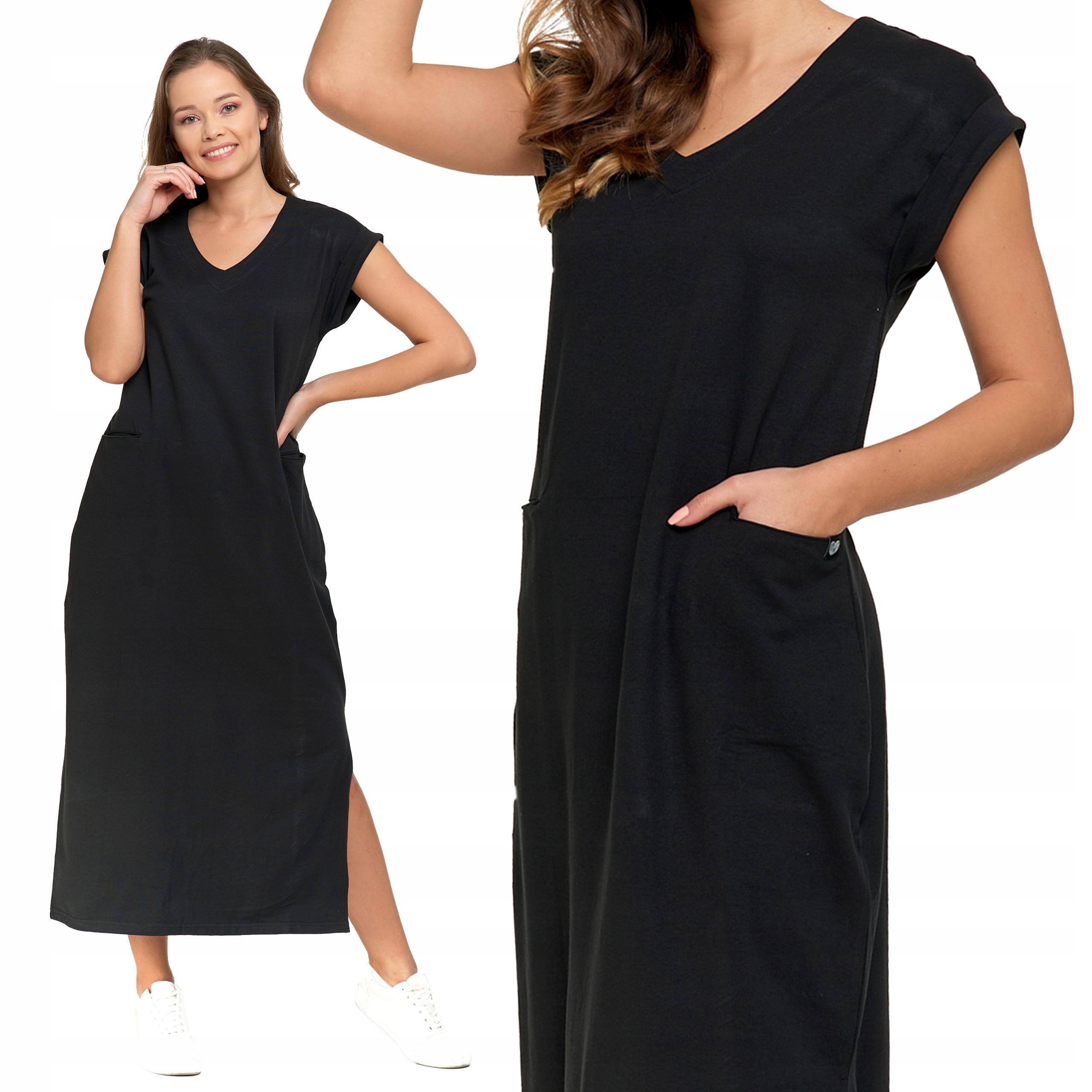 

Moraj Maxi Sukienka Bawełniana 4200-001 czarna 3XL