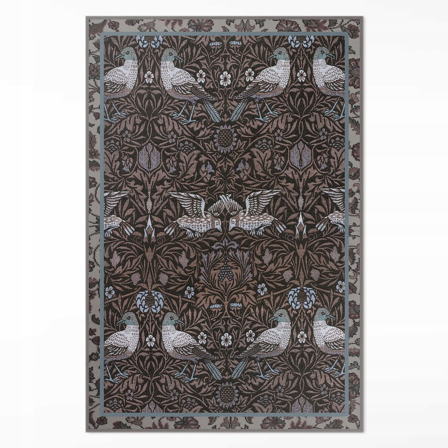 Pvc koberec do kancelárie Motívy vtákov a rastlín Gotický ornament Veľký 140 x 210 cm