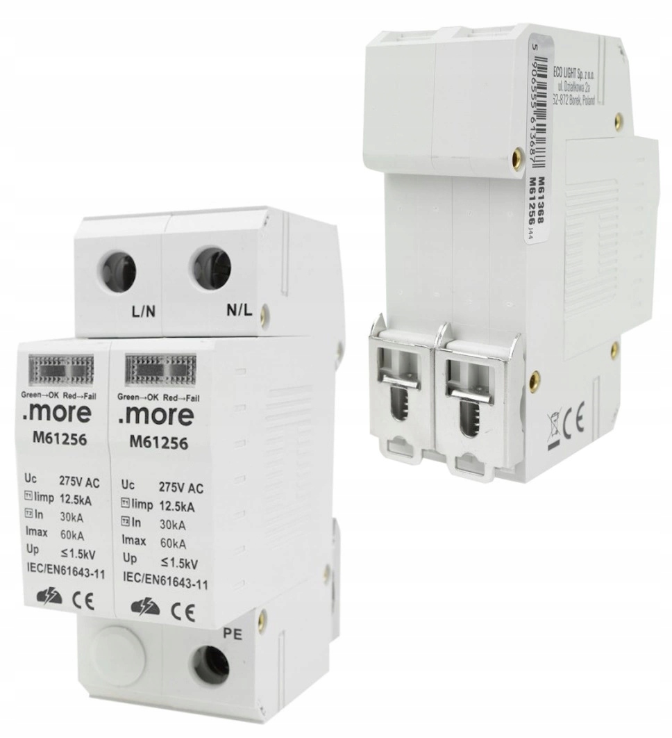 Omezovač přepětí 2P 30KA B+c 230V IP20 na Din lištu Ecolight