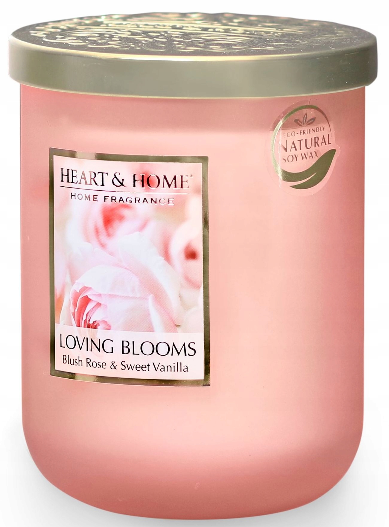 Velká Svíčka Heart & Home Květinová Vůně: Růžová Růže A Sladká Vanilka