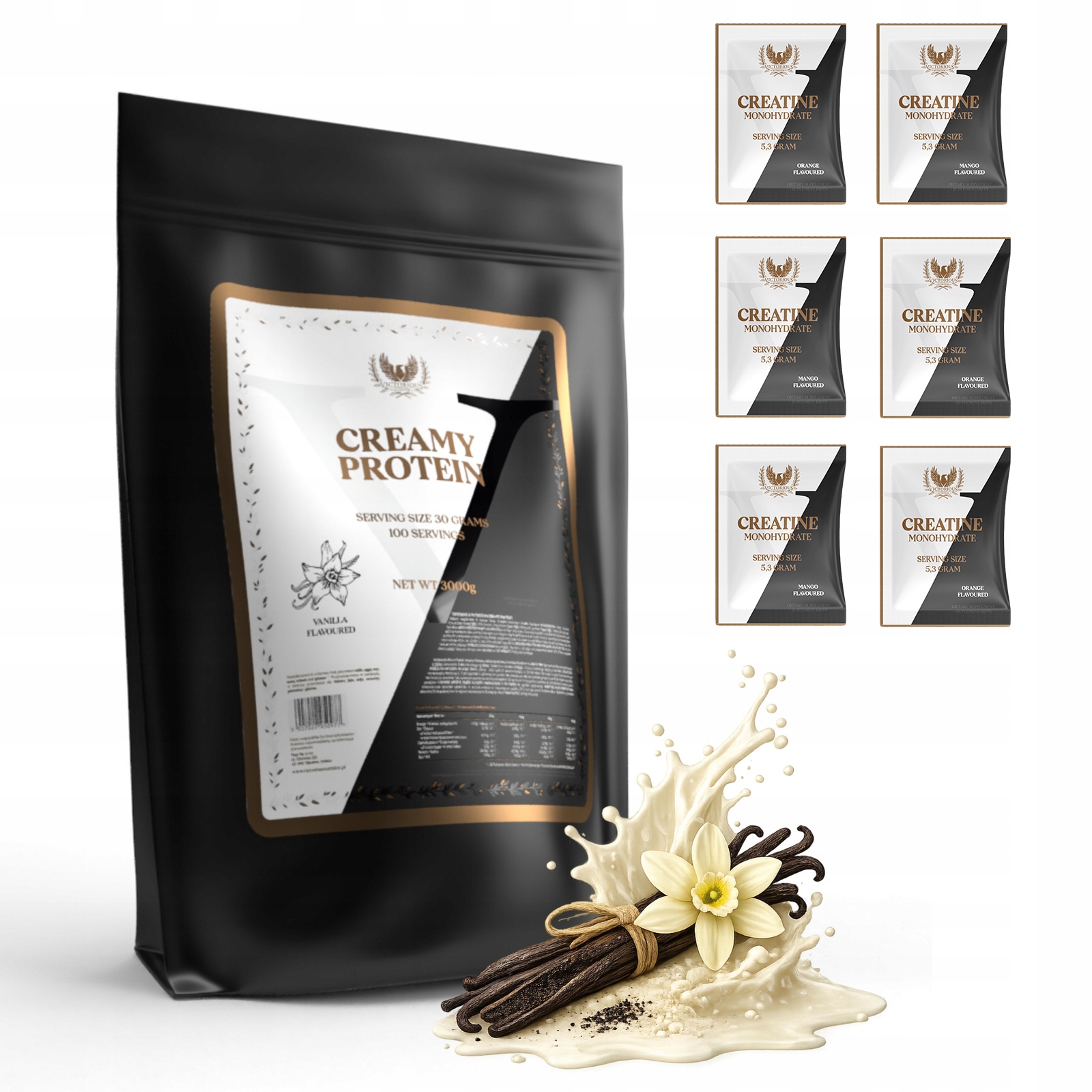 Victorious Creamy Whey Protein Complex 3000g Vanilka Wpc Protein 3kg
