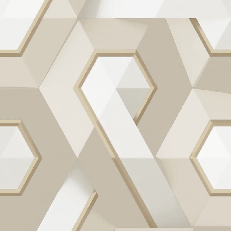 Tapeta geometryczna nowoczesne duże heksagony 3D