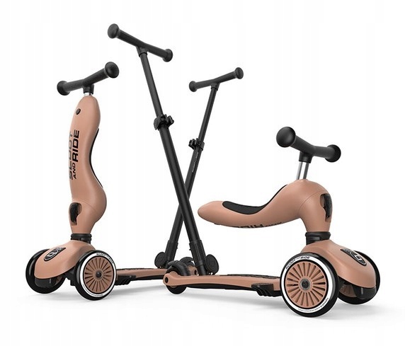 Scootandride Highwaykick 1 Push and Go 2w1 Jeździk, hulajnoga 1-5 lat Mocha