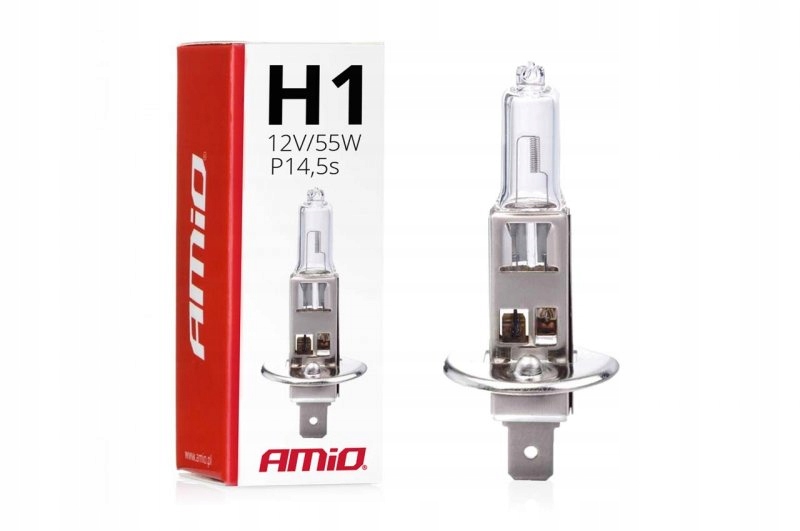 Zestaw 10x Żarówka halogenowa H1 12V 55W filtr Uv (E8) Amio