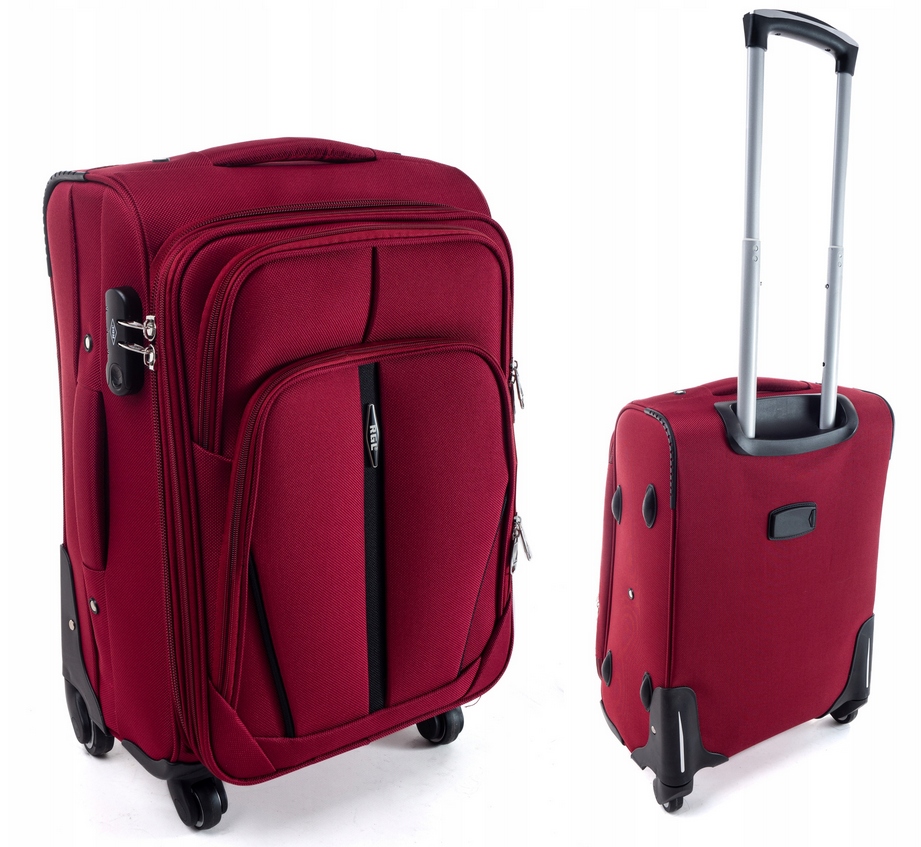 Walizka Mała Rgl Codura Materiałowa Podrózna Bagaż Na 4 Kółkach Bordo