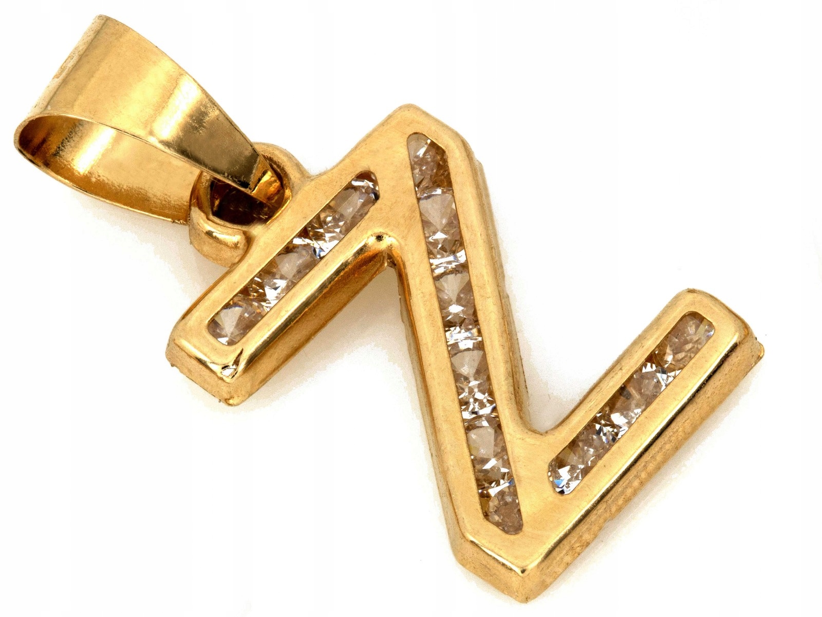 Přívěsek zlaté písmeno Z s zirkony 585 14k 0.67g pro ženu jako dárek