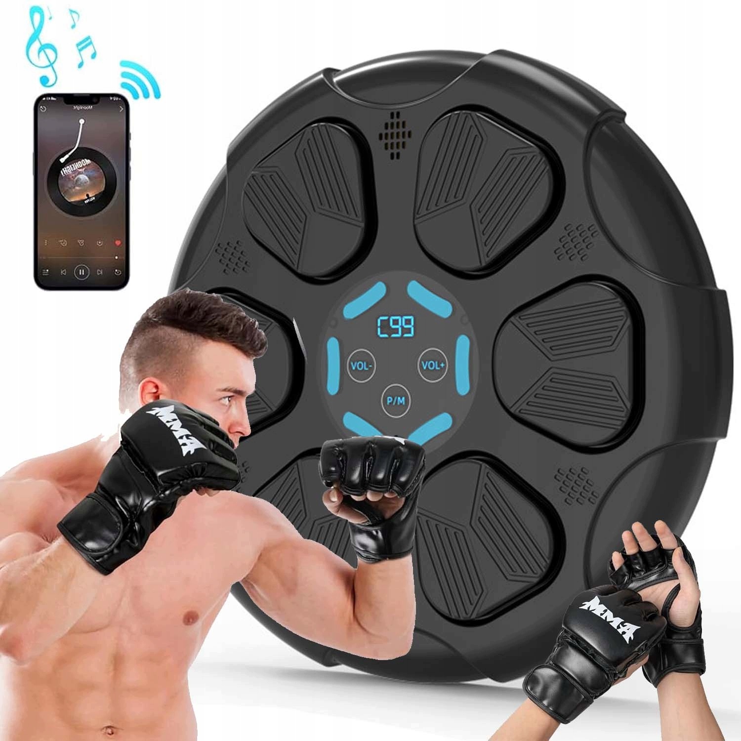 Hudební Boxovací Stroj V Tréninkové Boxovací Stěně, 9 Režimů S Bluetooth