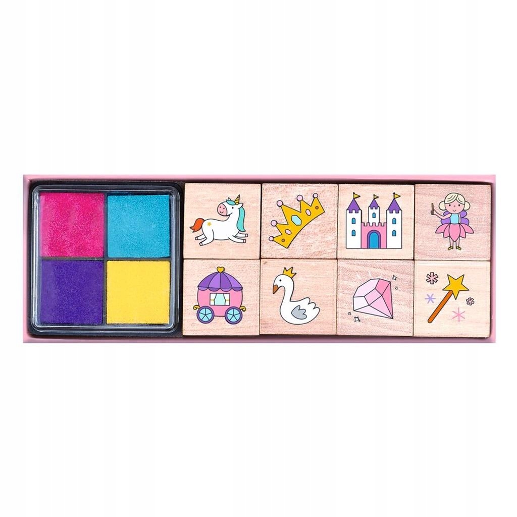 STEMPLE DO ZABAWY PIECZĄTKI DLA DZIECKA KOMPLET DREWNIANE WRÓŻKI WYTRZYMAŁE