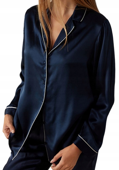 Intimissimi Koszula bluzka piżama góra długi rękaw Jedwab Naturalny 100% XL