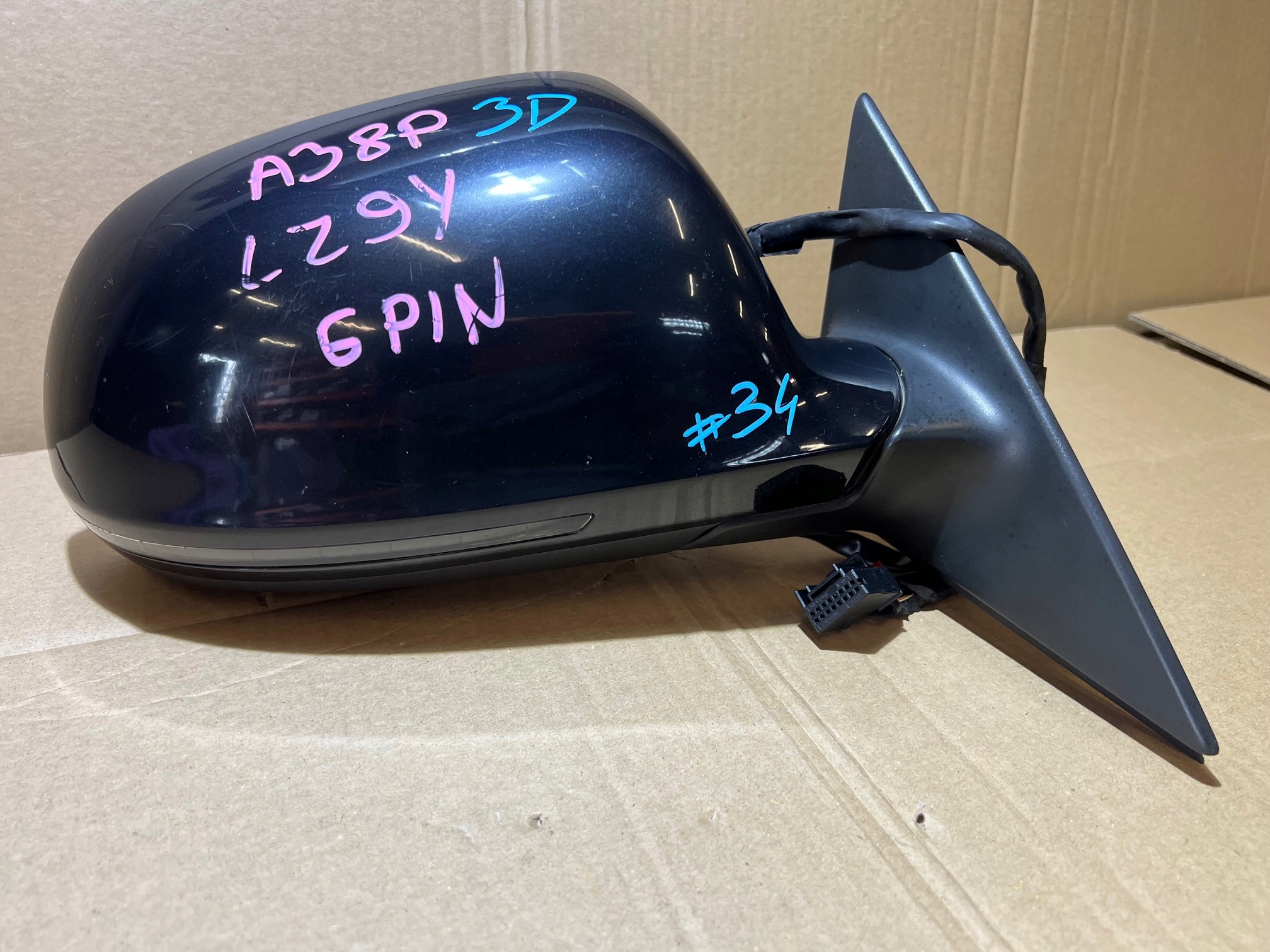 AUDI A3 8P 3D LIFT LZ9Y mirror right 6PIN