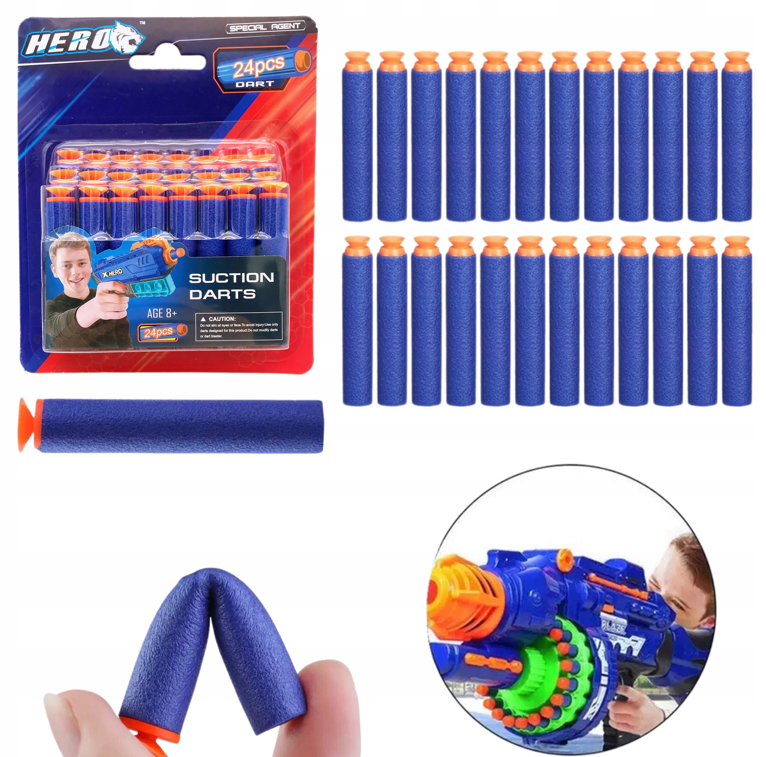 

Strzałki Piankowe Hero Kompatybilne Nerf 24 Sztuki