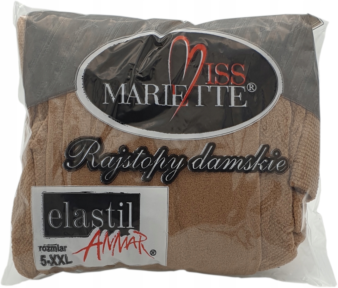 

Rajstopy zwykłe 5-XXL podwójny klin Miss Mariette