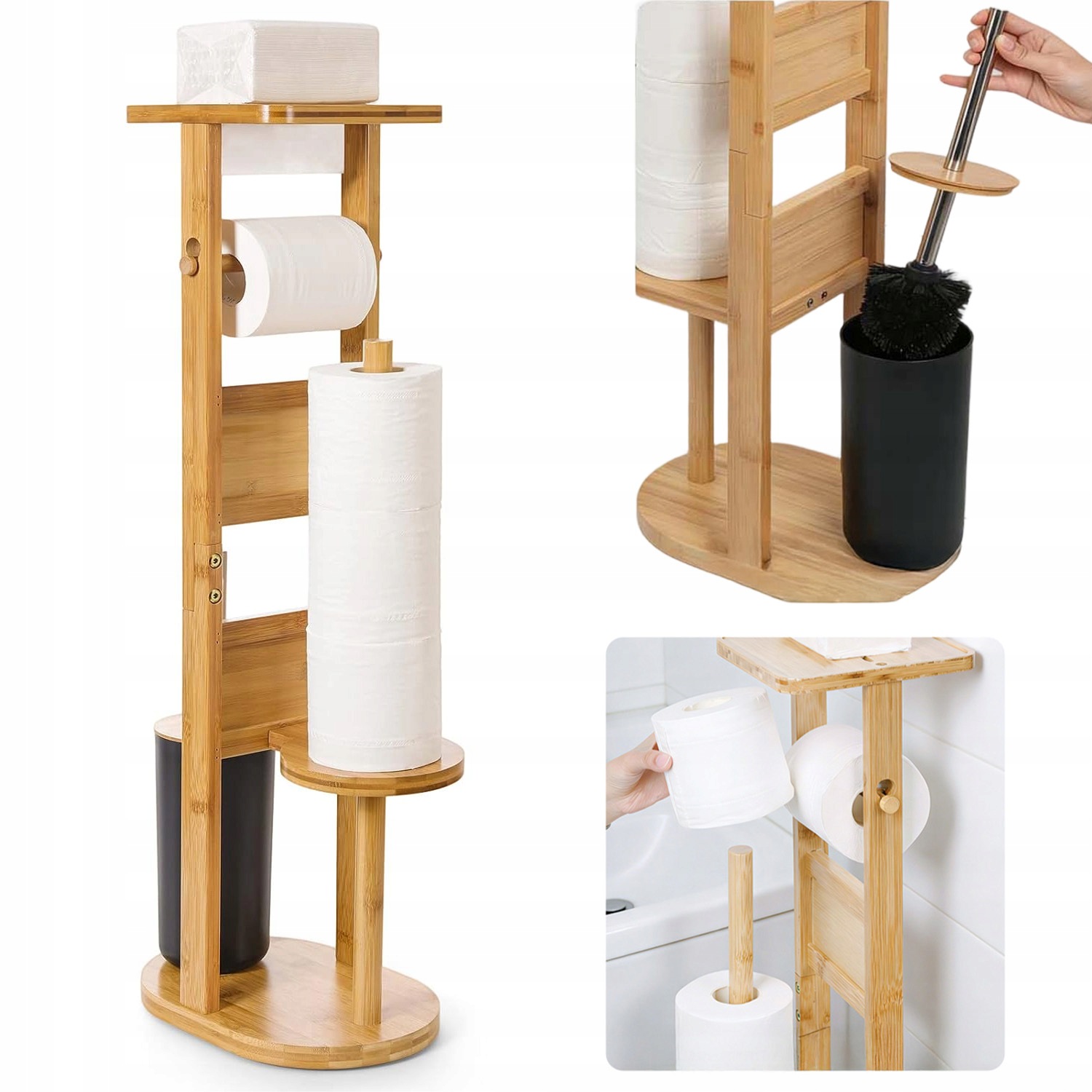 3V1 Stojan Na Toaletní Papír, Wc Kartáč, Loftový Držák, 80 CM