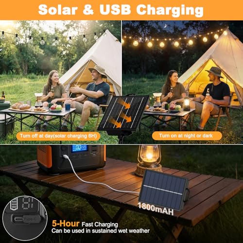SOLAR LAMPKI OGRODOWE 12M 26 LED ODPORNE NA POGODĘ 19 TRYBÓW 1800MAH — miniatura 5