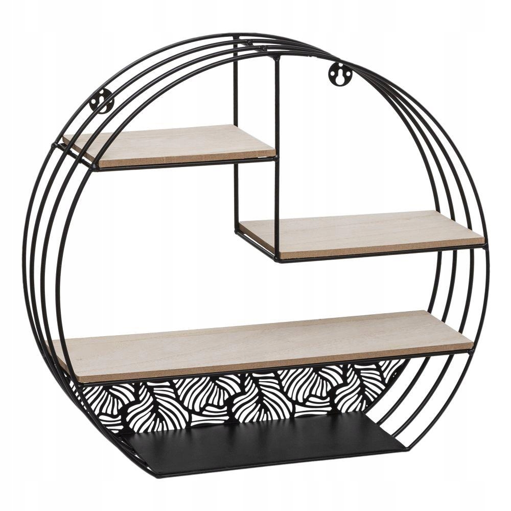 

Półka ścienna metalowa okrągła czarna 40 cm