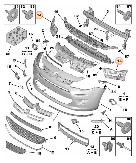 WSPORNIK MOCOWANIE LED C3 II 2013 LIFT Installation side Front