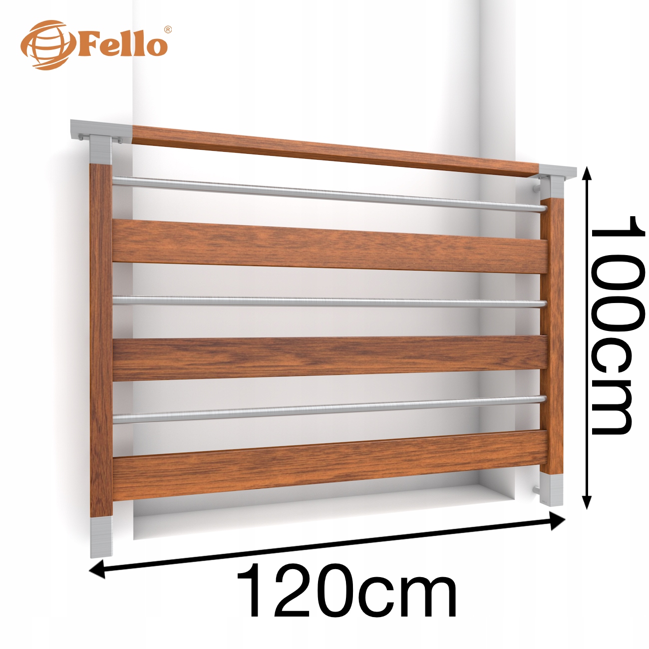 Diverse Francúzsky balkón 120 cm Balustrada Drevo