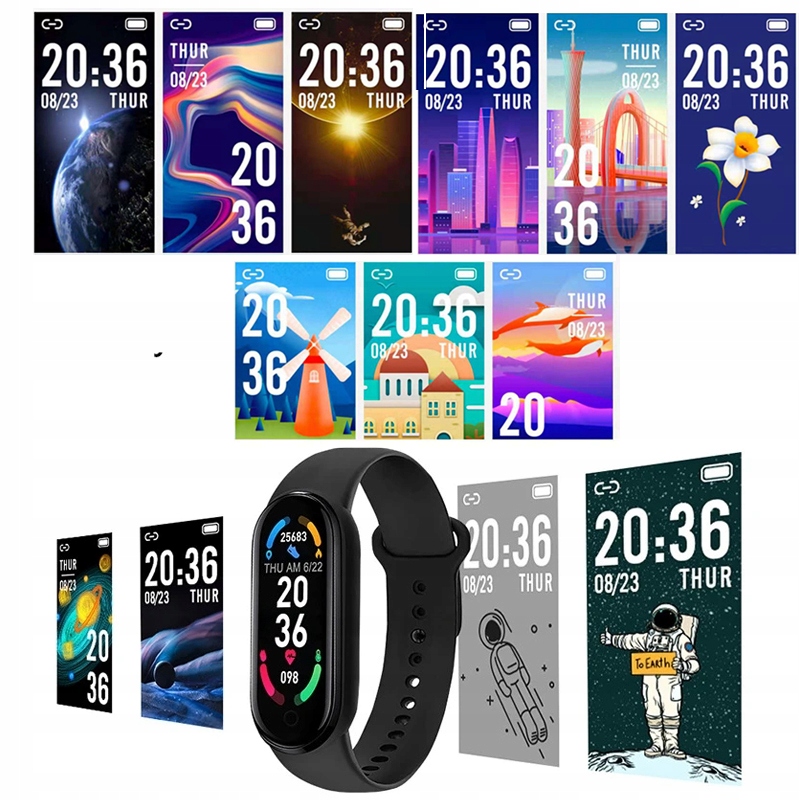 SMARTBAND M7 OPASKA SPORTOWA SMARTWATCH + 2 PASKI Szkiełko akrylowe