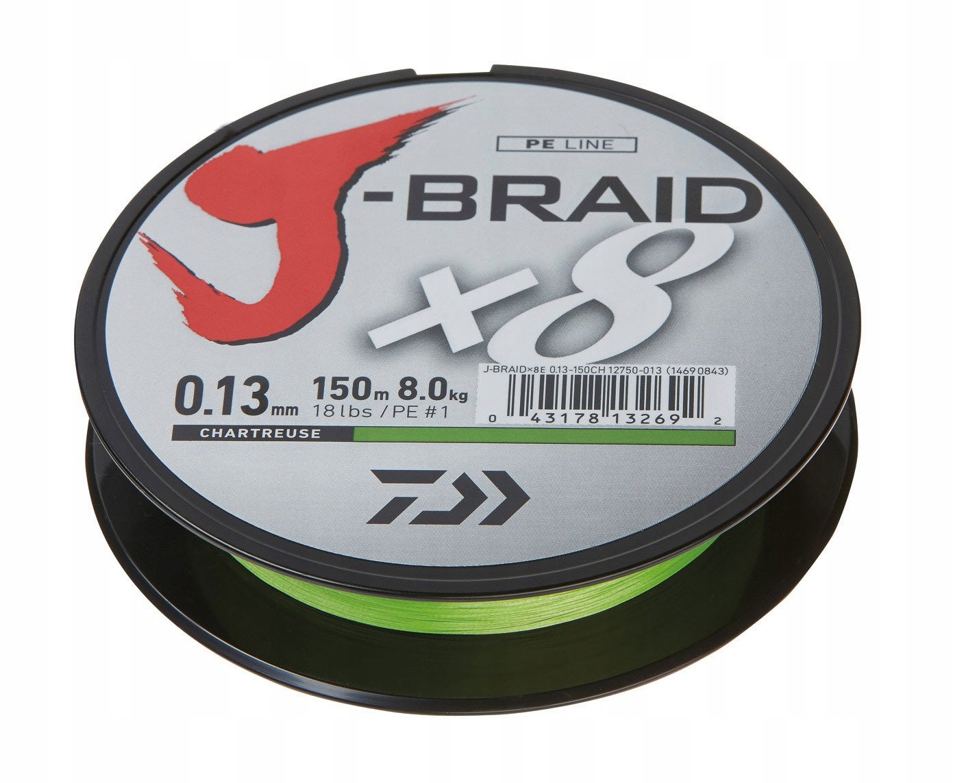 Daiwa Plecionka J-braid x8 0,22mm/17,0kg/150m Chartreuse