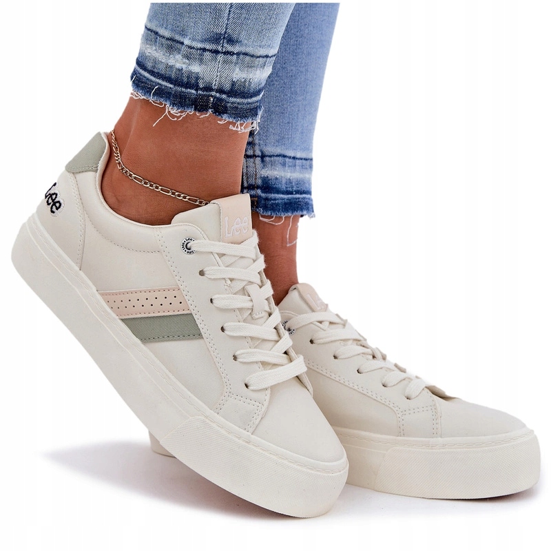 Dámské Tenisky Z Eko Kůže Lee Layla Women Low 50251003 Tlumená Bílá 39