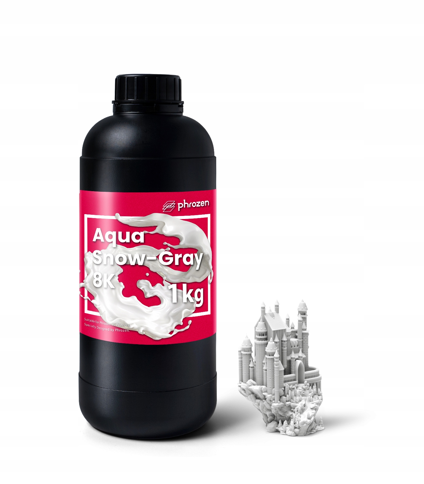 Uv pryskyřice Phrozen Aqua Snow-Grey Světle šedá 8K 1 kg 1 l pro 3D tiskárnu