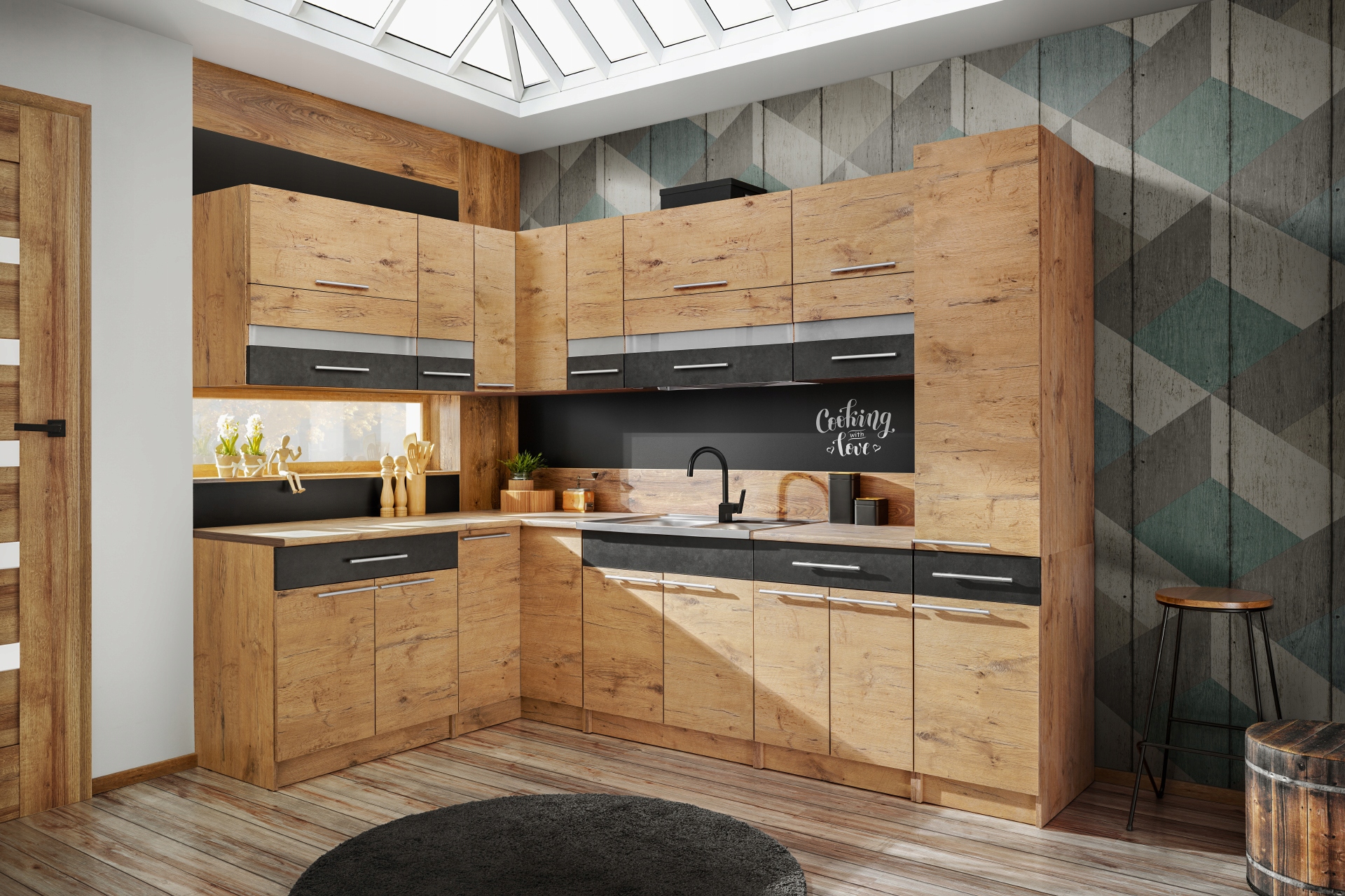 Meble kuchenne narożne z BLATEM Zestaw mebli