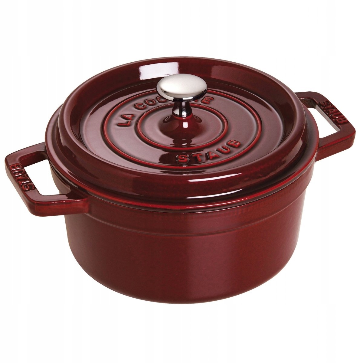 Hrniec Liatinový Non-Stick Okrúhly 2.6 L 22 CM Staub Červený s vekom