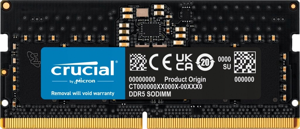 Crucial Sodimm, DDR5, 8 Gb, 5600 MHz, CL46 (CT8G56C46S5)
