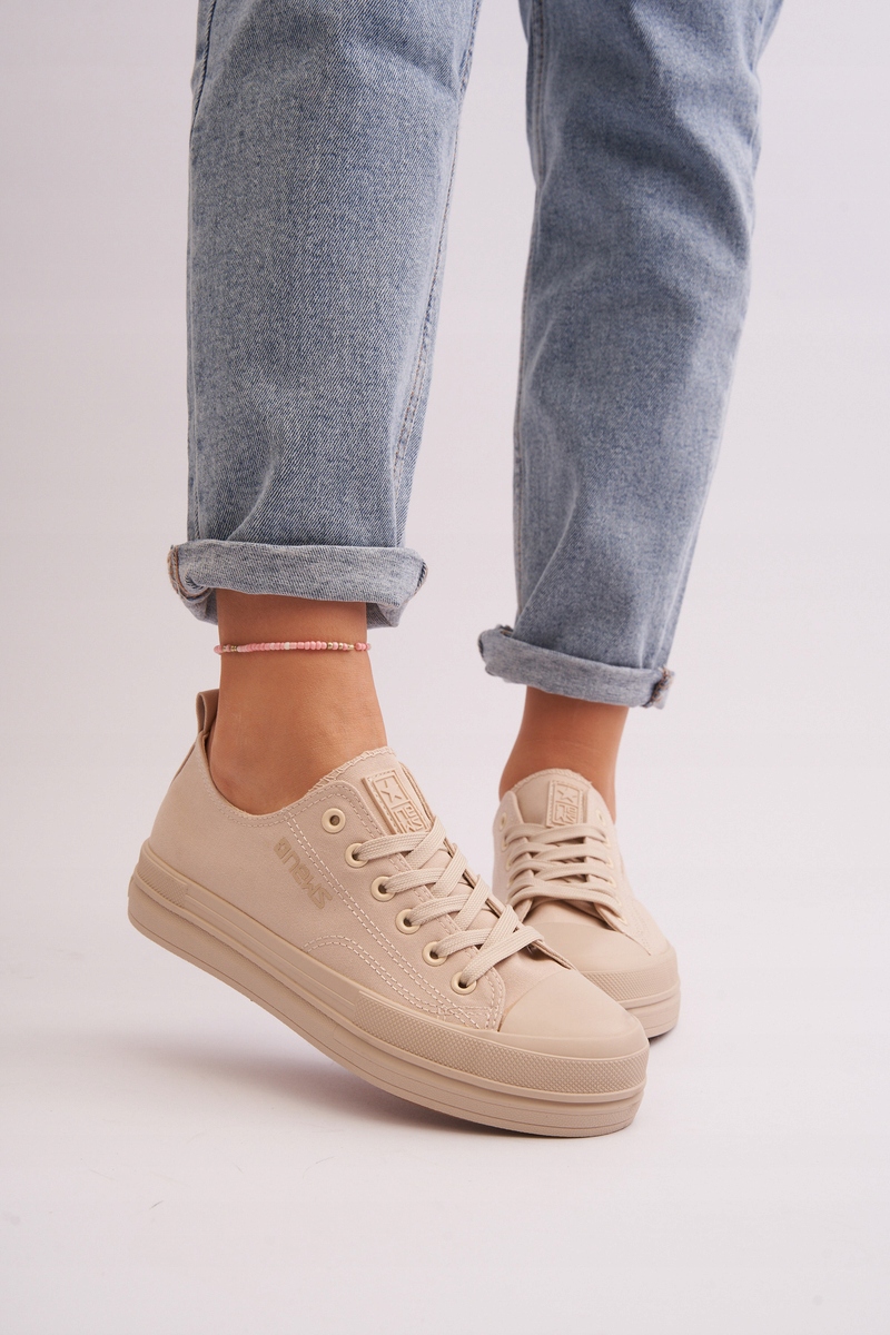 TRAMPKI DAMSKIE MATERIAŁOWE KLASYCZNE BEŻOWE 39 Rozmiar 39