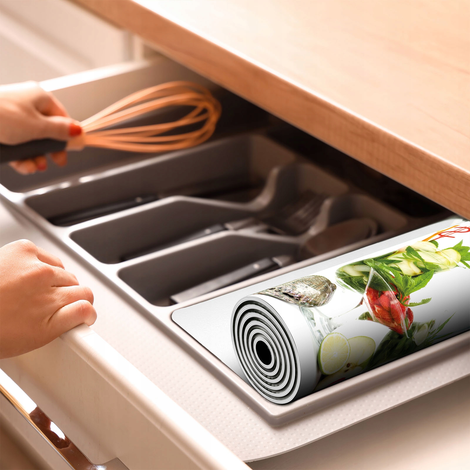 WINYLOWA OCHRONA NA INDUKCJĘ BLAT 80x52 biała - Drink Materiał wykonania inny