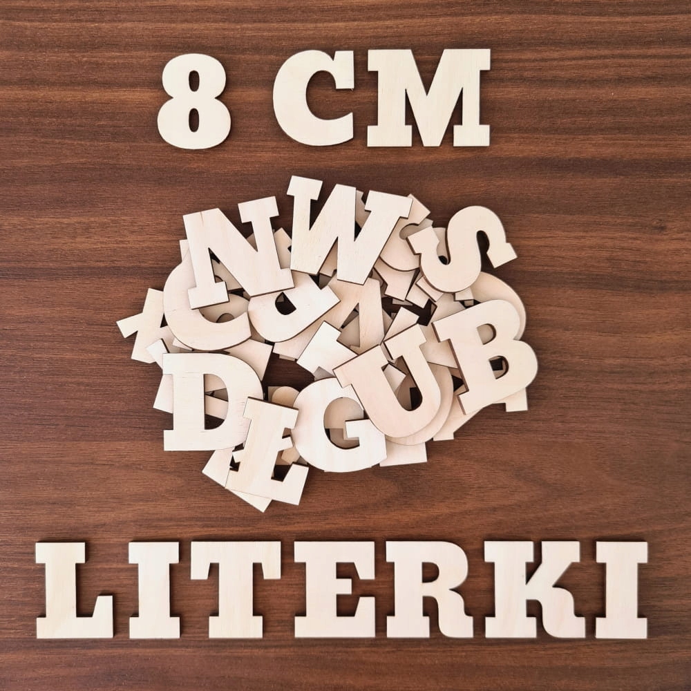 

Drewniane literki Alfabet polskie znaki 10 wzorów